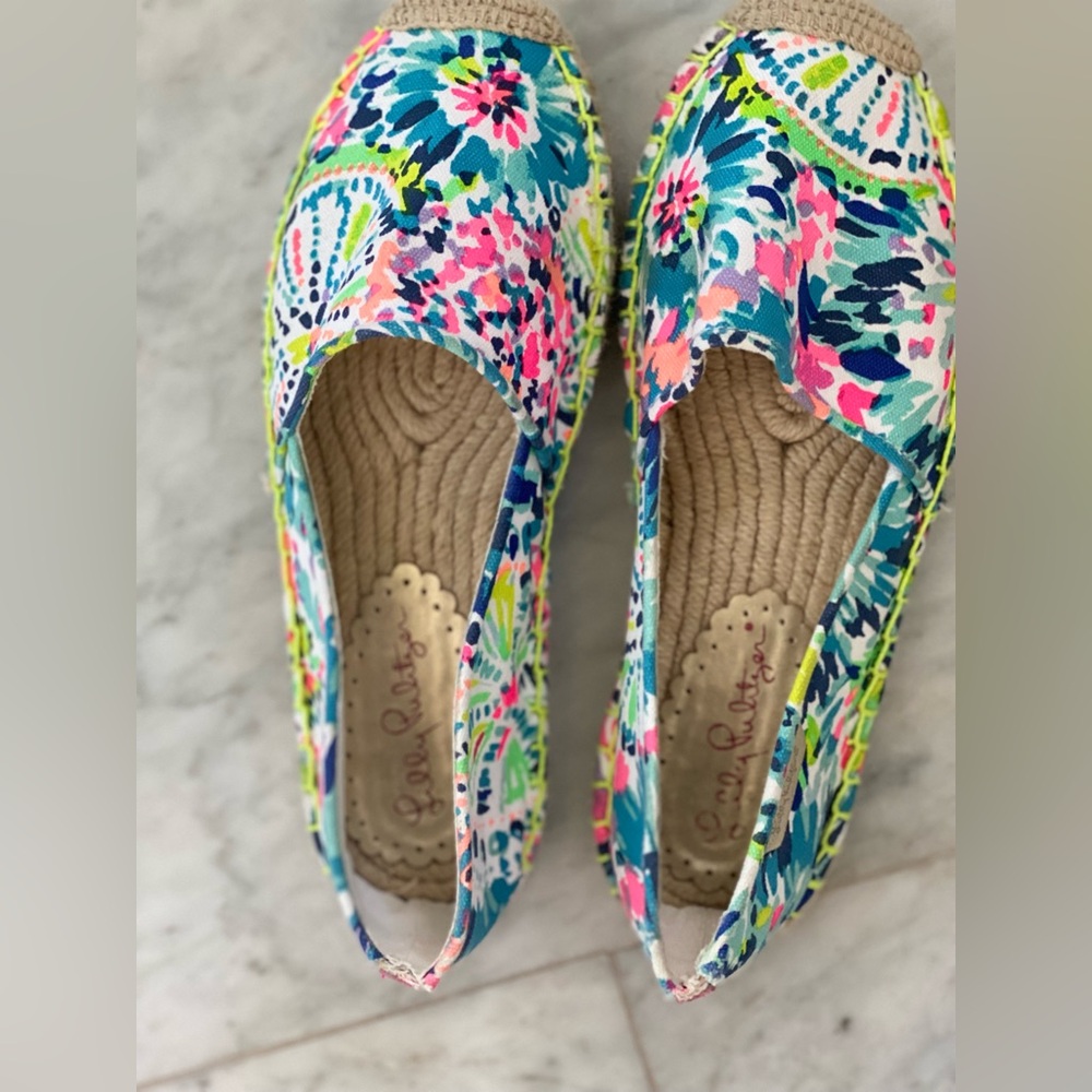 Lilly Pulitzer Colorful Floral Espadrilles. Size 8
